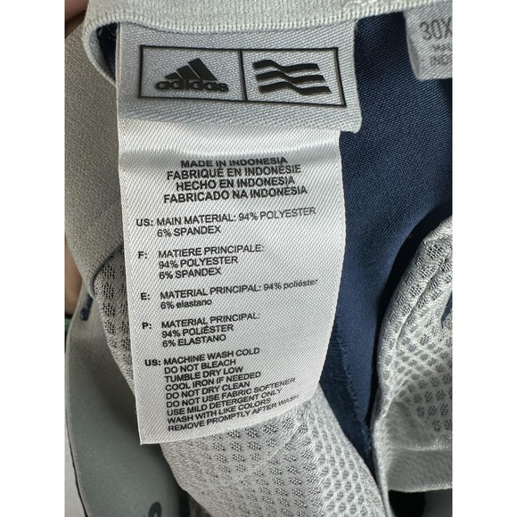 Adidas Golf Pants Mens 30x30 Blue Stretch Polyester Spandex Athletic Trousers - Picture 8 of 10